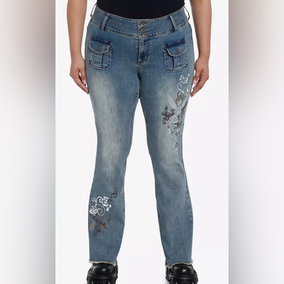 NWT Hot Topic Disney Tinkerbell low rise denim size 26 - Picture 1 of 11